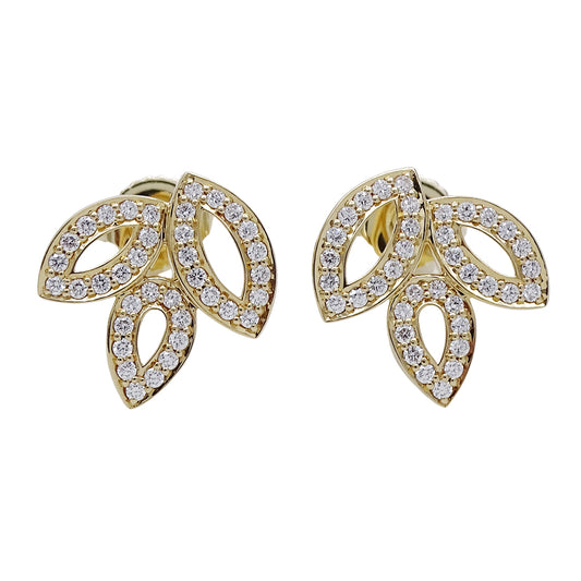 HARRY WINSTON ハリー・ウィンストン リリークラスター ミニ ピアス 750YG ダイヤモンド レディース 磨き済み【中古】