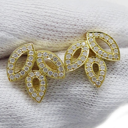 HARRY WINSTON ハリー・ウィンストン リリークラスター ミニ ピアス 750YG ダイヤモンド レディース 磨き済み【中古】