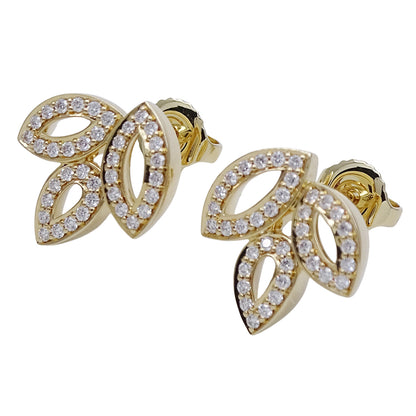 HARRY WINSTON ハリー・ウィンストン リリークラスター ミニ ピアス 750YG ダイヤモンド レディース 磨き済み【中古】