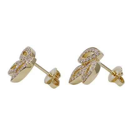 HARRY WINSTON ハリー・ウィンストン リリークラスター ミニ ピアス 750YG ダイヤモンド レディース 磨き済み【中古】