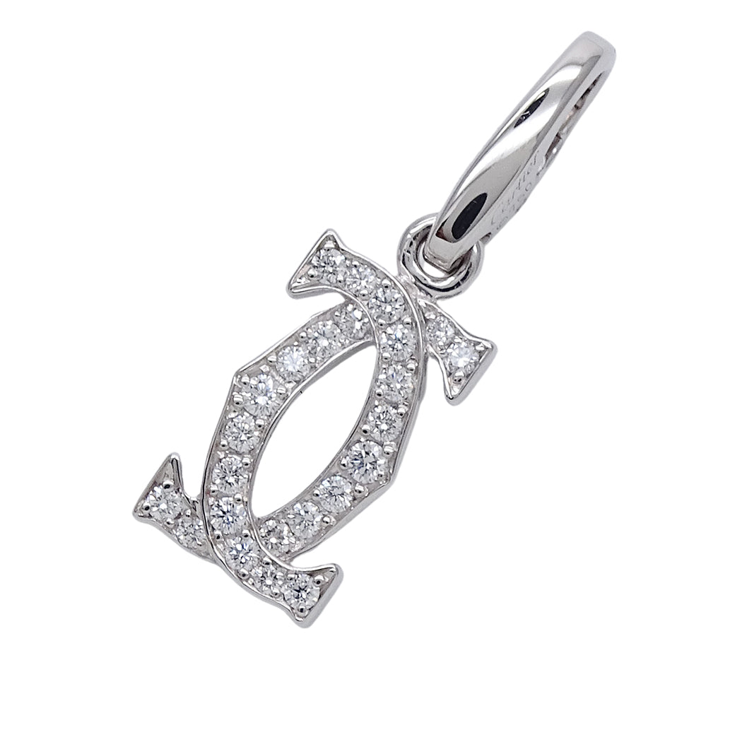 Cartier カルティエ 2C ペンダントトップ 750WG ダイヤモンド レディース メンズ 磨き済み【中古】