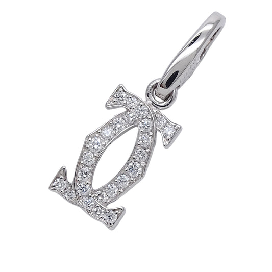 Cartier カルティエ 2C ペンダントトップ 750WG ダイヤモンド レディース メンズ 磨き済み【中古】
