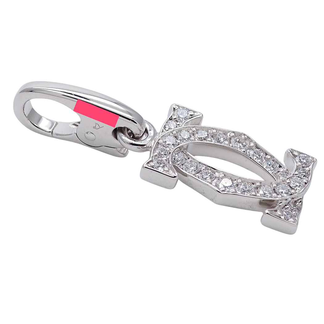 Cartier カルティエ 2C ペンダントトップ 750WG ダイヤモンド レディース メンズ 磨き済み【中古】