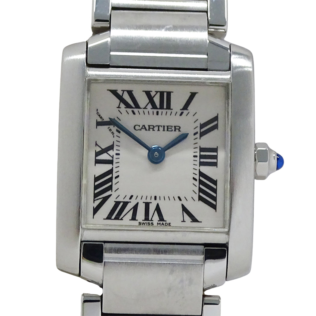 Cartier カルティエ タンクフランセーズ SM W51008Q3 レディース 腕時計 クオーツ QZ ステンレス 磨き済み【中古】