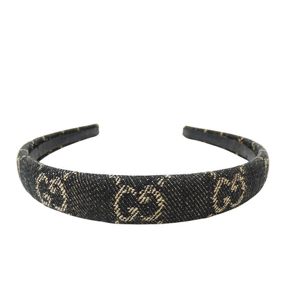 GUCCI グッチ カチューシャ GGデニム ブラック ベージュ レディース 652835 【中古】