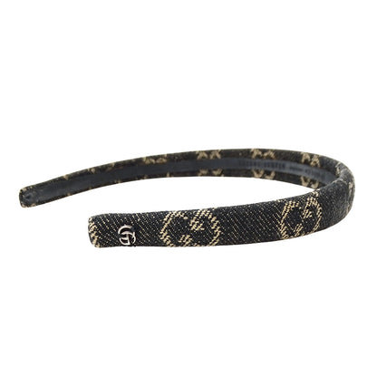 GUCCI グッチ カチューシャ GGデニム ブラック ベージュ レディース 652835 【中古】