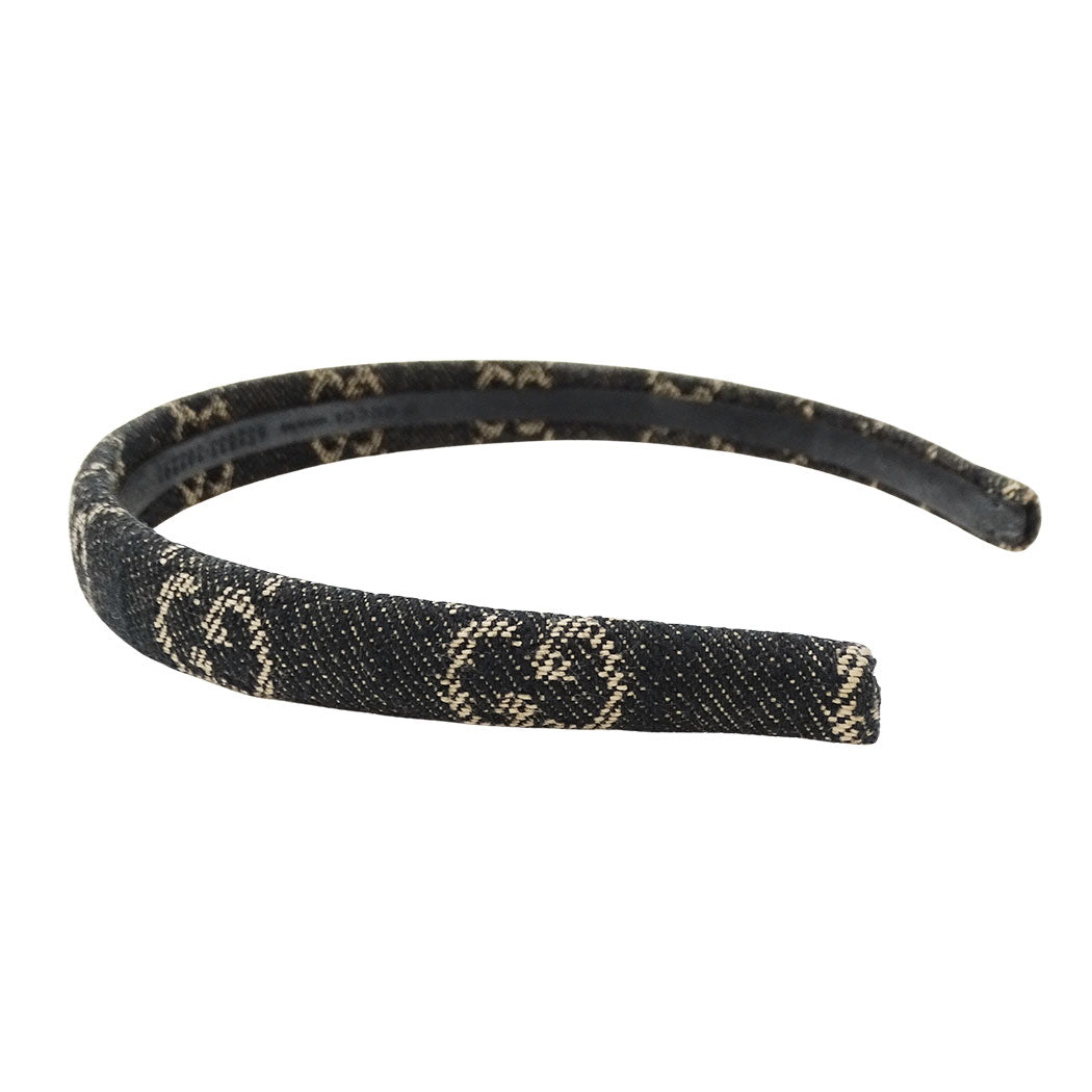 GUCCI グッチ カチューシャ GGデニム ブラック ベージュ レディース 652835 【中古】
