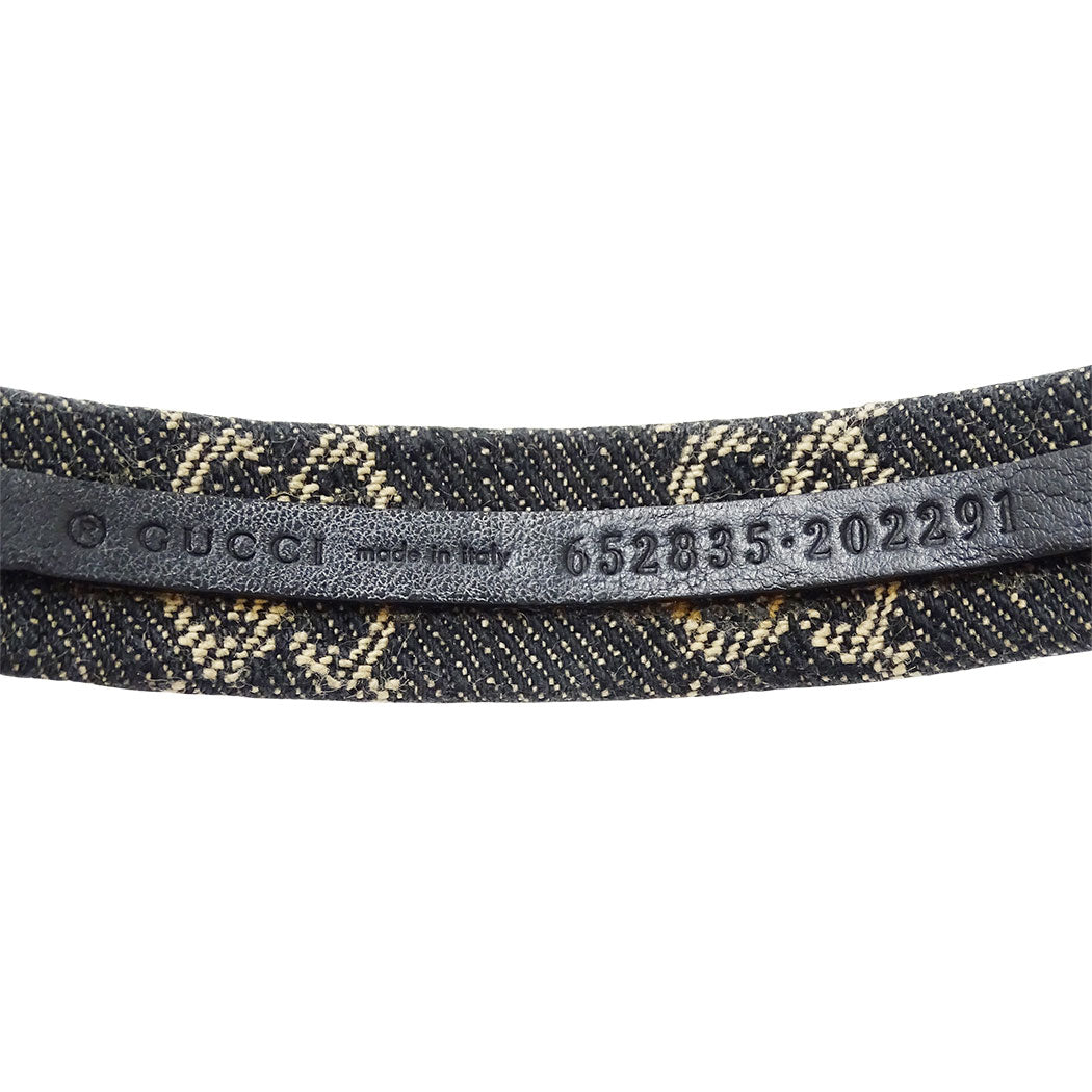 GUCCI グッチ カチューシャ GGデニム ブラック ベージュ レディース 652835 【中古】
