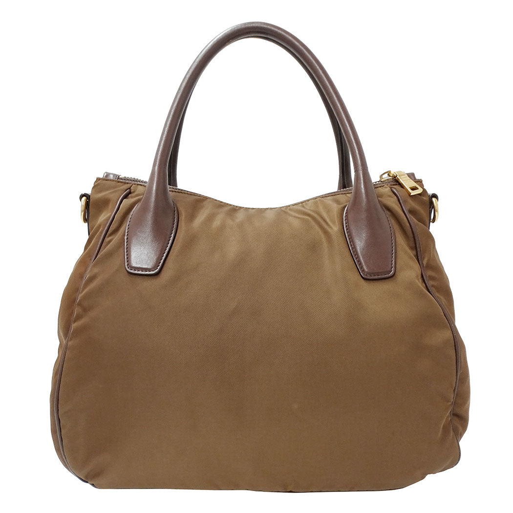 PRADA プラダ 2wayバッグ ブラウン ナイロン レディース 【中古】