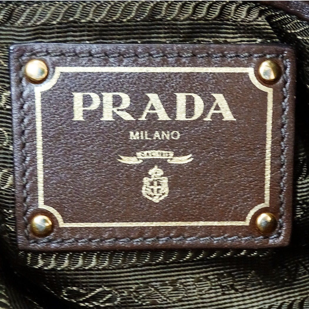 PRADA プラダ 2wayバッグ ブラウン ナイロン レディース 【中古】