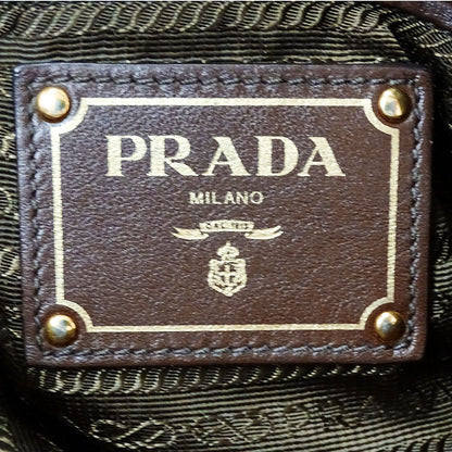 PRADA プラダ 2wayバッグ ブラウン ナイロン レディース 【中古】