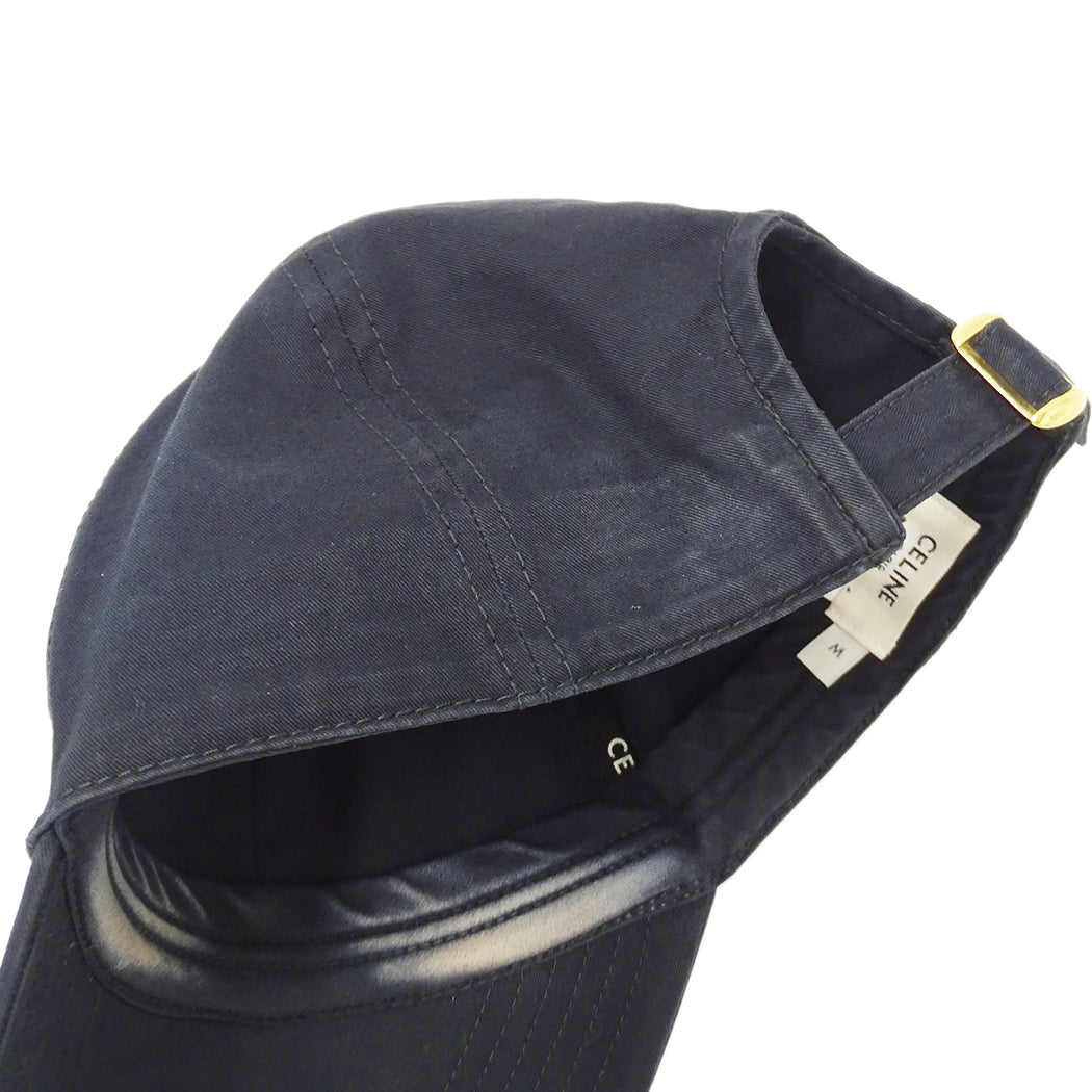 CELINE セリーヌ キャップ ブラック コットン レディース 【中古】