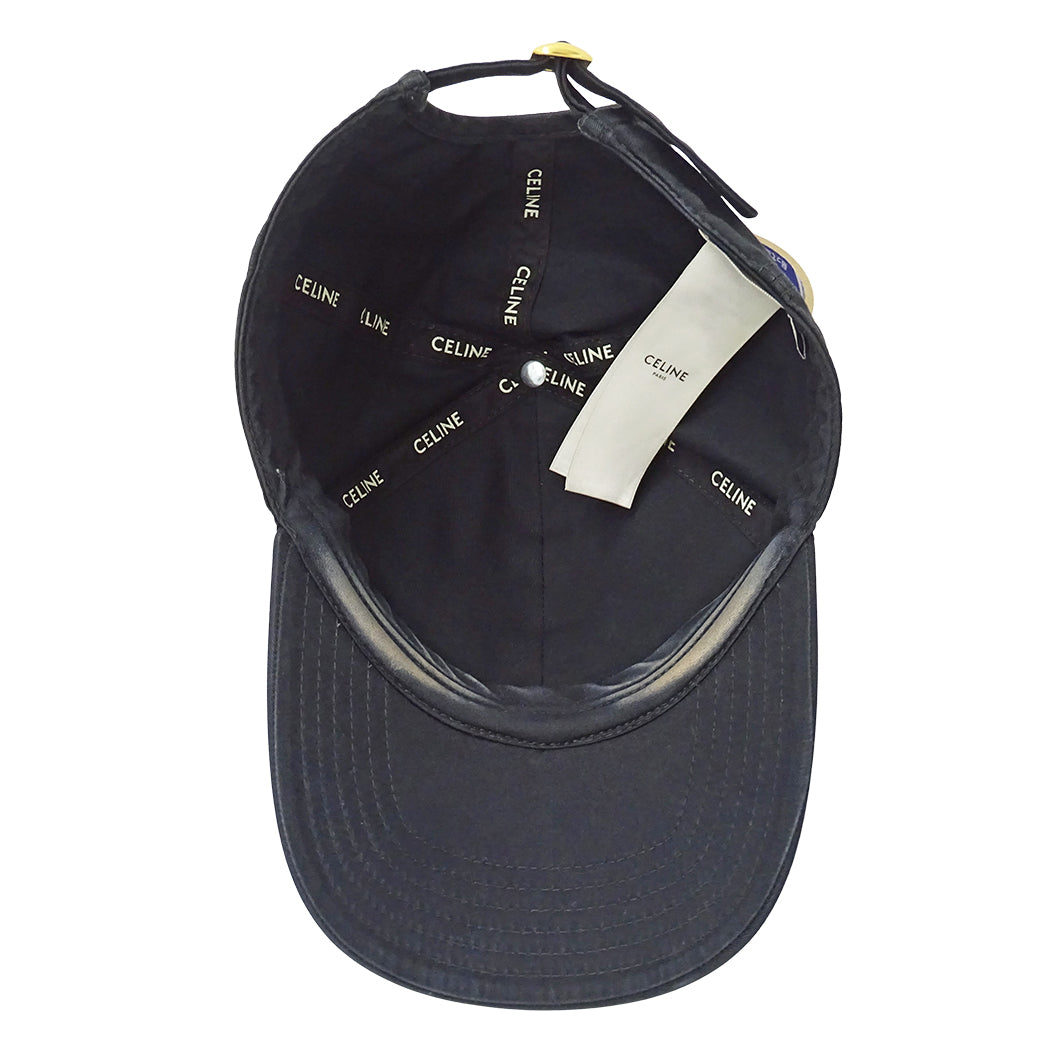 CELINE セリーヌ キャップ ブラック コットン レディース 【中古】