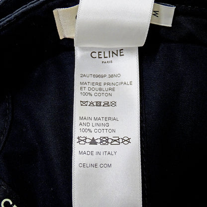 CELINE セリーヌ キャップ ブラック コットン レディース 【中古】