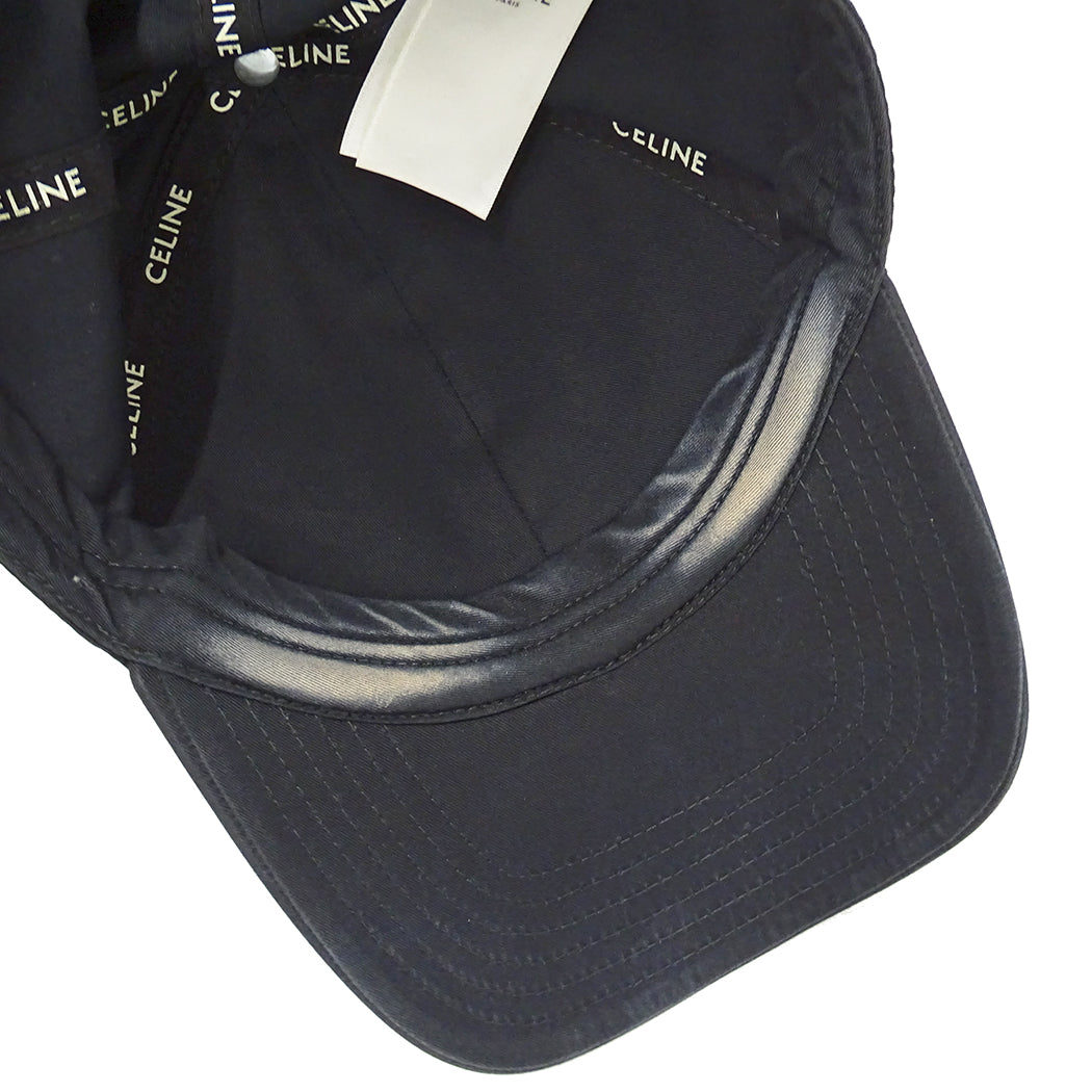 CELINE セリーヌ キャップ ブラック コットン レディース 【中古】