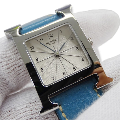 HERMES エルメス Hウォッチ HH1.210 レディース 腕時計 クオーツ QZ ステンレス レザー 磨き済み【中古】