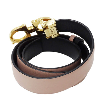 Ferragamo フェラガモ ベルト ダブルガンチーニ ピンクベージュ レザー レディース 【中古】