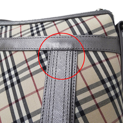 BURBERRY バーバリー ショルダーバッグ シルバー ベージュ キャンバス レディース 【中古】
