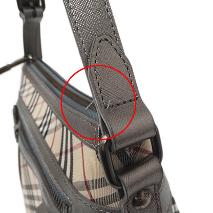 BURBERRY バーバリー ショルダーバッグ シルバー ベージュ キャンバス レディース 【中古】