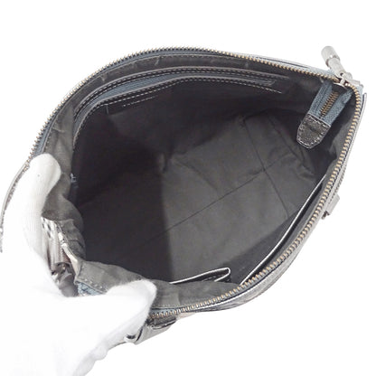 BURBERRY バーバリー ショルダーバッグ シルバー ベージュ キャンバス レディース 【中古】