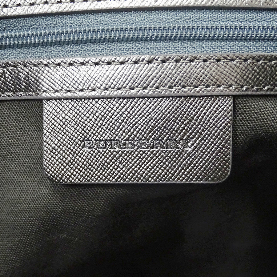 BURBERRY バーバリー ショルダーバッグ シルバー ベージュ キャンバス レディース 【中古】