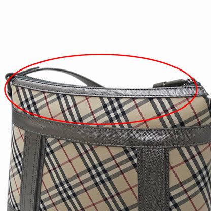 BURBERRY バーバリー ショルダーバッグ シルバー ベージュ キャンバス レディース 【中古】