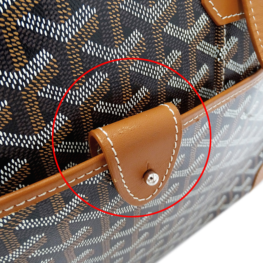 GOYARD ゴヤール アンバサッド ビジネスバッグ ブラック タン コーティングキャンバス メンズ 【中古】