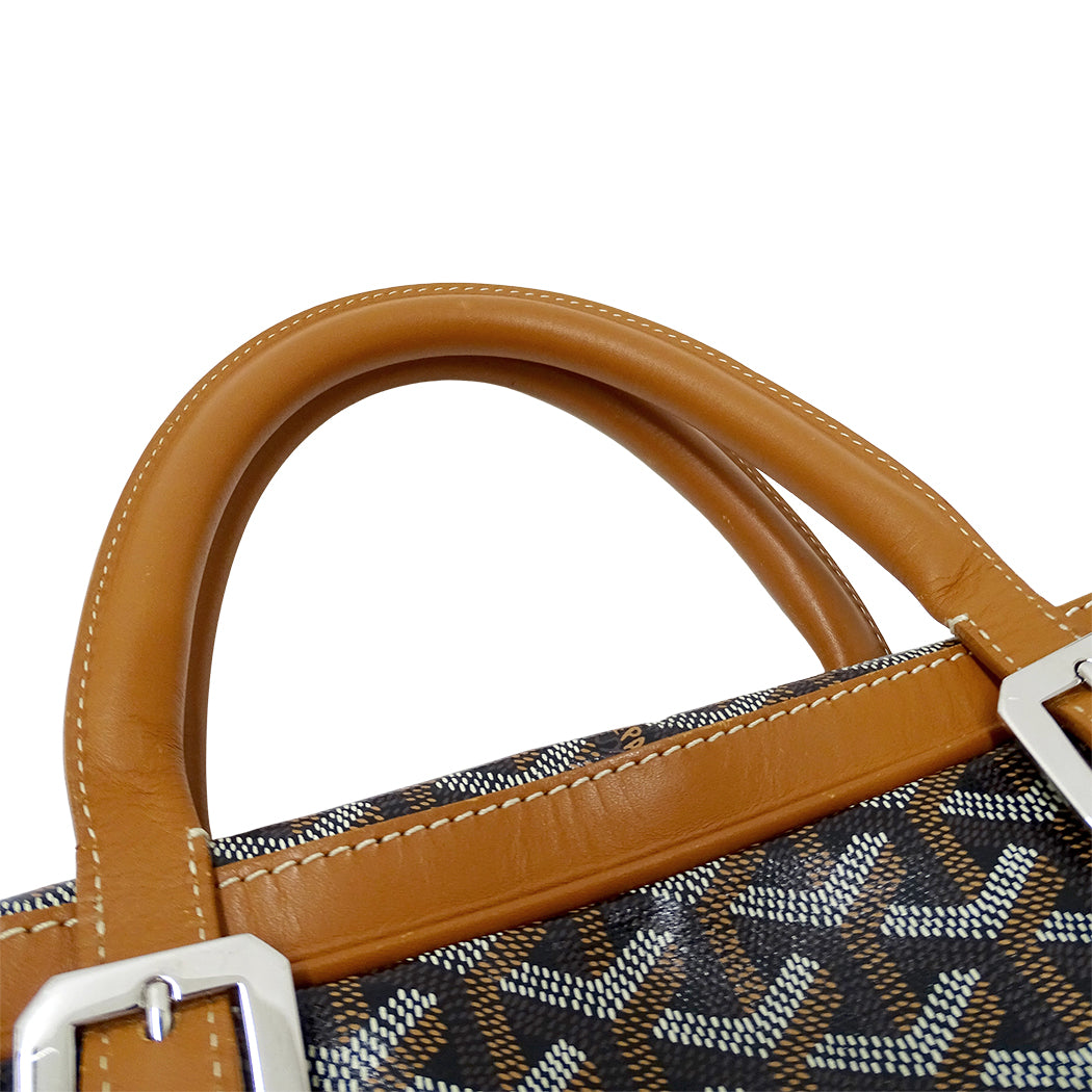 GOYARD ゴヤール アンバサッド ビジネスバッグ ブラック タン コーティングキャンバス メンズ 【中古】