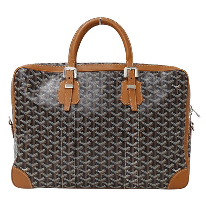 GOYARD ゴヤール アンバサッド ビジネスバッグ ブラック タン コーティングキャンバス メンズ 【中古】