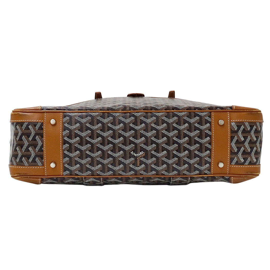 GOYARD ゴヤール アンバサッド ビジネスバッグ ブラック タン コーティングキャンバス メンズ 【中古】