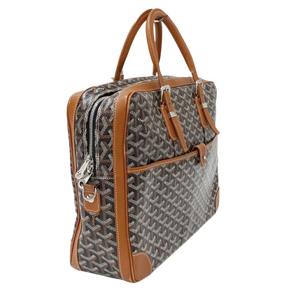 GOYARD ゴヤール アンバサッド ビジネスバッグ ブラック タン コーティングキャンバス メンズ 【中古】