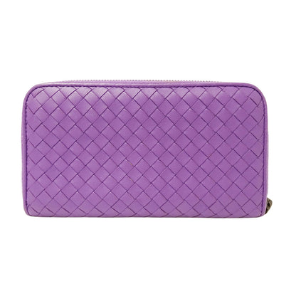 BOTTEGAVENETA ボッテガ・ヴェネタ 長財布 イントレチャート パープル レザー レディース 【中古】