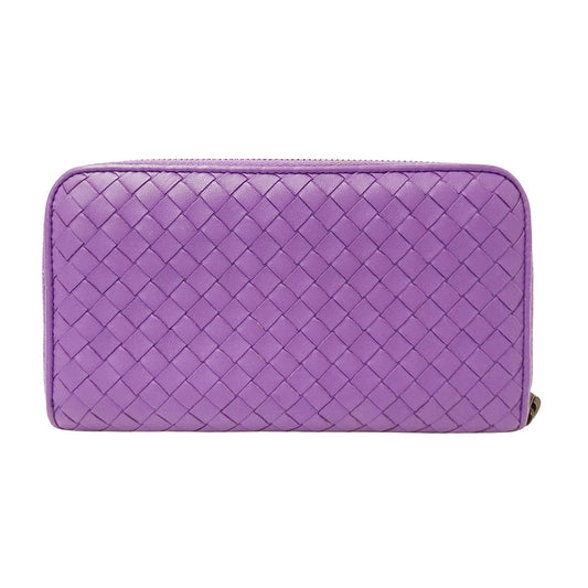 BOTTEGAVENETA ボッテガ・ヴェネタ 長財布 イントレチャート パープル レザー レディース 【中古】