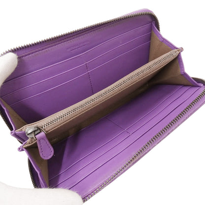 BOTTEGAVENETA ボッテガ・ヴェネタ 長財布 イントレチャート パープル レザー レディース 【中古】