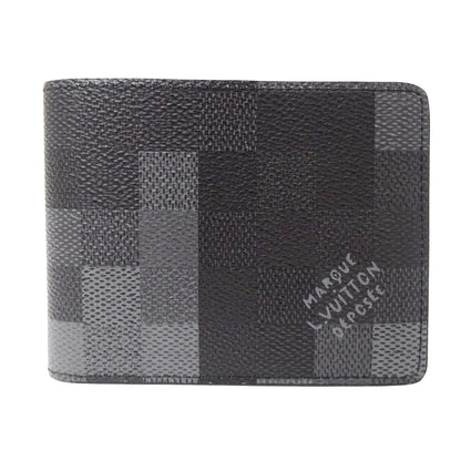LOUIS VUITTON ルイ・ヴィトン ポルトフォイユ・スレンダー 二つ折り財布 ダモフラージュ ノワール ブラック M14927 メンズ 【中古】