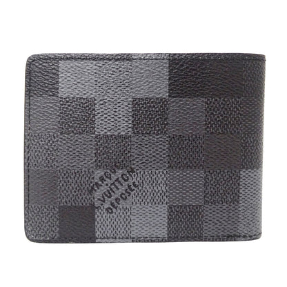 LOUIS VUITTON ルイ・ヴィトン ポルトフォイユ・スレンダー 二つ折り財布 ダモフラージュ ノワール ブラック M14927 メンズ 【中古】