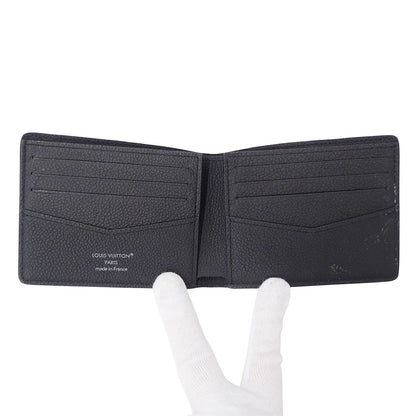 LOUIS VUITTON ルイ・ヴィトン ポルトフォイユ・スレンダー 二つ折り財布 ダモフラージュ ノワール ブラック M14927 メンズ 【中古】