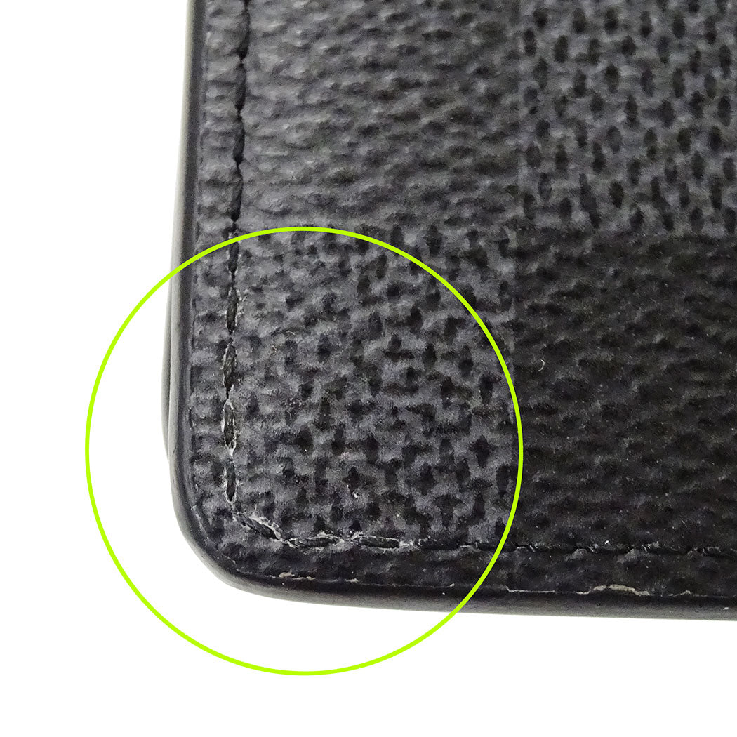 LOUIS VUITTON ルイ・ヴィトン ポルトフォイユ・スレンダー 二つ折り財布 ダモフラージュ ノワール ブラック M14927 メンズ 【中古】