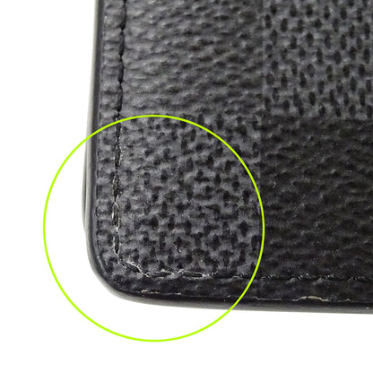 LOUIS VUITTON ルイ・ヴィトン ポルトフォイユ・スレンダー 二つ折り財布 ダモフラージュ ノワール ブラック M14927 メンズ 【中古】