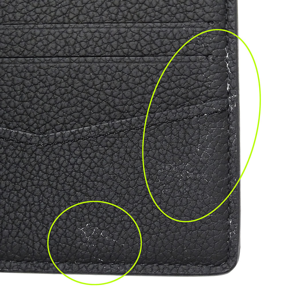 LOUIS VUITTON ルイ・ヴィトン ポルトフォイユ・スレンダー 二つ折り財布 ダモフラージュ ノワール ブラック M14927 メンズ 【中古】