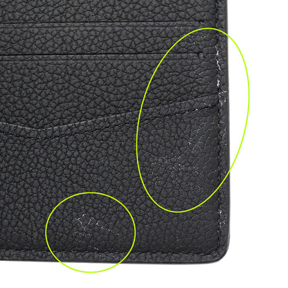 LOUIS VUITTON ルイ・ヴィトン ポルトフォイユ・スレンダー 二つ折り財布 ダモフラージュ ノワール ブラック M14927 メンズ 【中古】