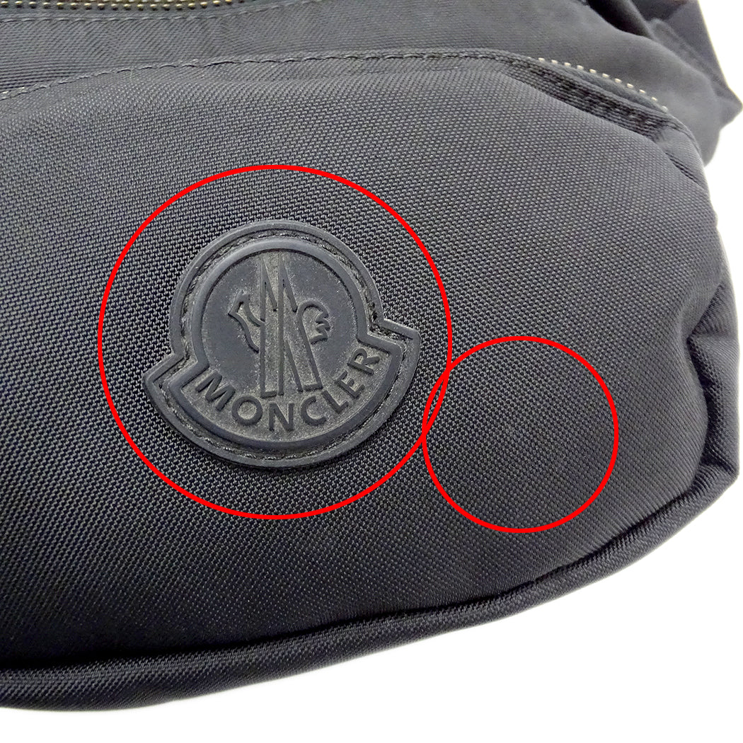 MONCLER モンクレール ボディ・ウエストバッグ ブラック ナイロン メンズ 【中古】