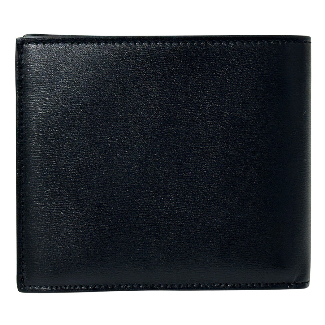 YVES SAINT LAURENT イヴ・サンローラン タイニーカサンドラ 二つ折り財布 ブラック ゴールド金具 レザー レディース メンズ 【中古】