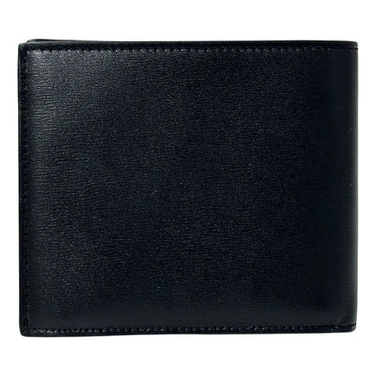 YVES SAINT LAURENT イヴ・サンローラン タイニーカサンドラ 二つ折り財布 ブラック ゴールド金具 レザー レディース メンズ 【中古】