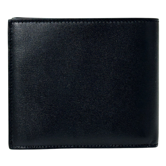 YVES SAINT LAURENT イヴ・サンローラン タイニーカサンドラ 二つ折り財布 ブラック ゴールド金具 レザー レディース メンズ 【中古】