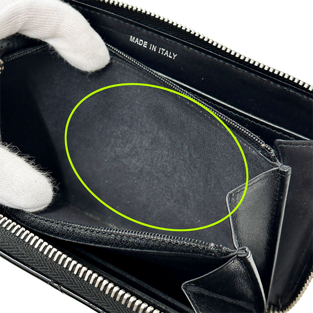 CHANEL シャネル 長財布 ブリリアント マトラッセ ブラック シルバー金具 エナメル レディース 【中古】