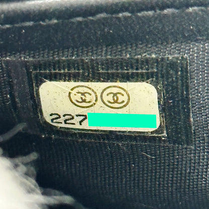CHANEL シャネル 長財布 ブリリアント マトラッセ ブラック シルバー金具 エナメル レディース 【中古】