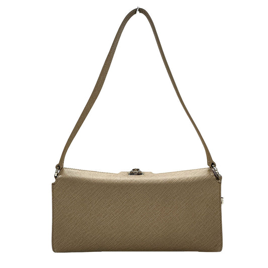 Ferragamo フェラガモ ショルダーバッグ ガンチーニ ベージュ シルバー金具 レザー レディース 【中古】