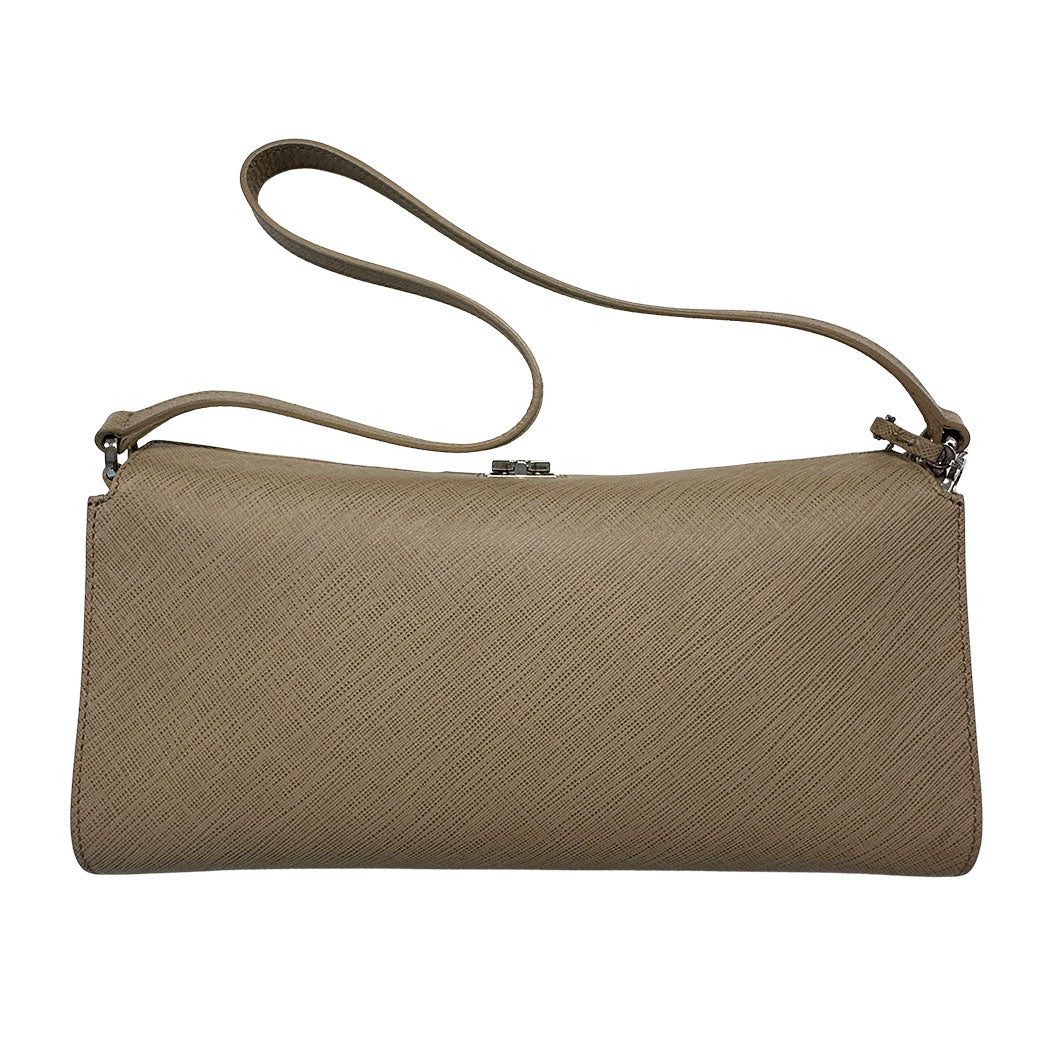 Ferragamo フェラガモ ショルダーバッグ ガンチーニ ベージュ シルバー金具 レザー レディース 【中古】