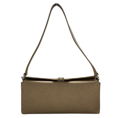 Ferragamo フェラガモ ショルダーバッグ ガンチーニ ベージュ シルバー金具 レザー レディース 【中古】